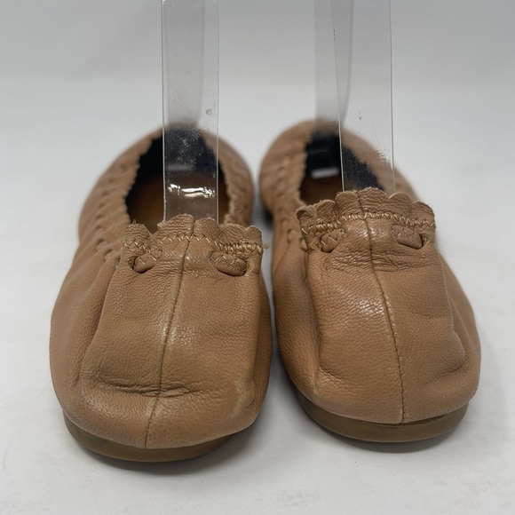 See by Chloe Jane Biscotti Nude Scalloped Leather Ballet Flats - Picture 5 of 8